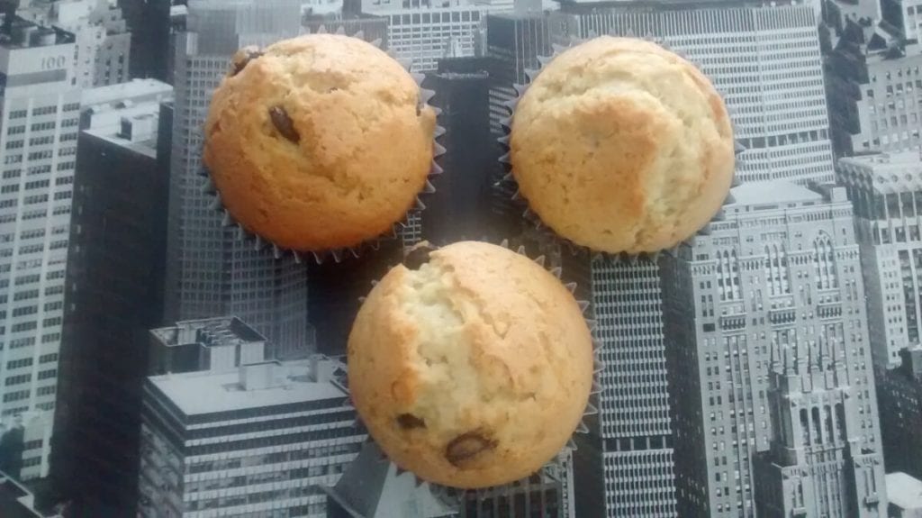 Muffins de vainilla con pepitas de chocolate
