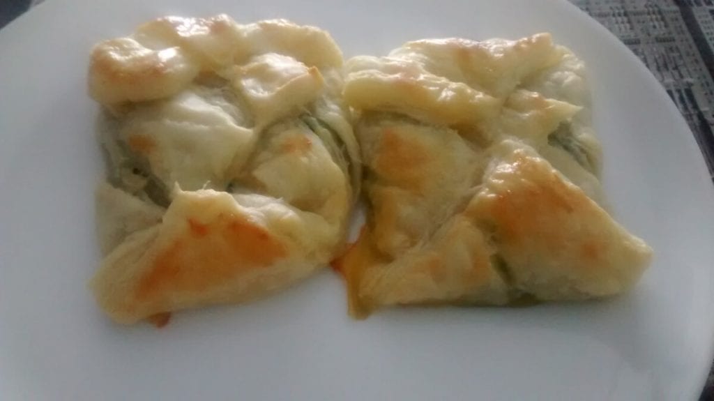 Hojaldre de espinacas y queso feta