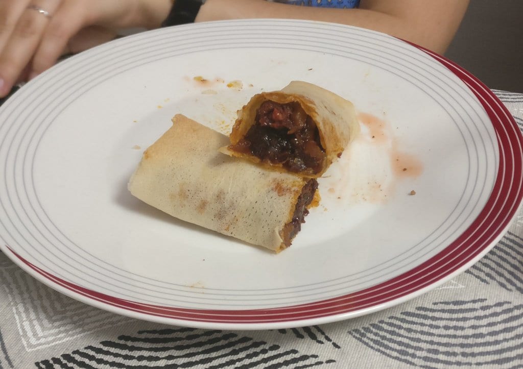 Rollitos de morcilla y manzana