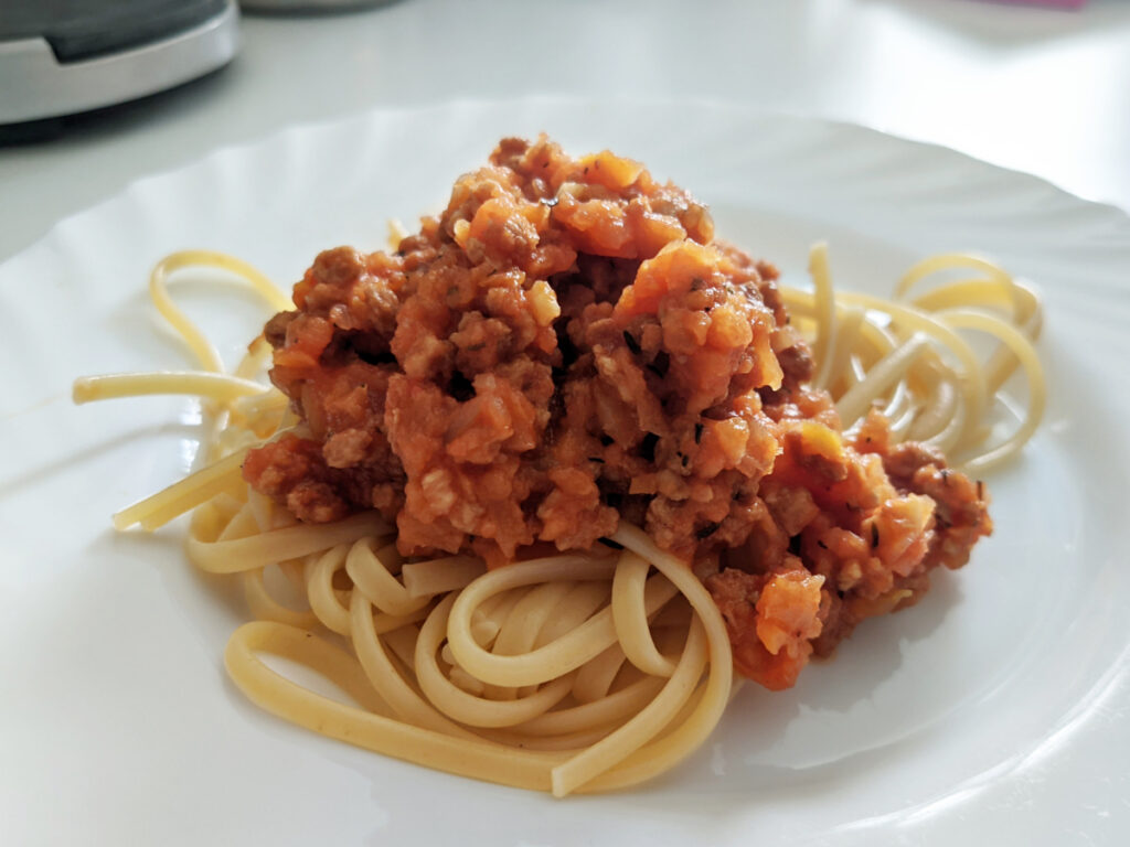 Ragú vegano (ragú con soja texturizada)