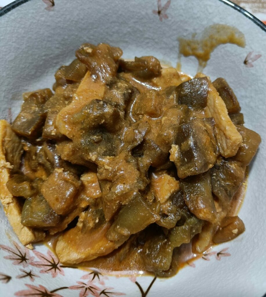 Berenjenas y cerdo con miso