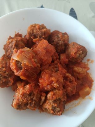 Albóndigas con gambas
